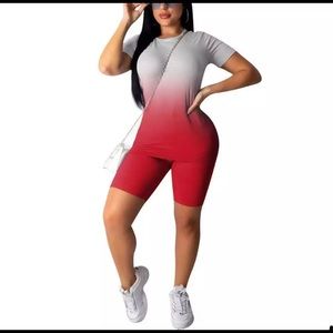 TWO PIECE BIKER SHORT SET